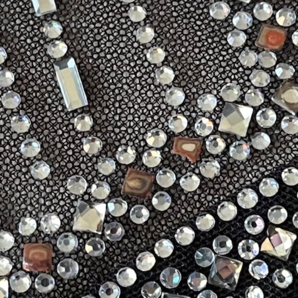 Say Yes To The Prom Gown Dress Black Halter Rhinestone Embellished Juniors 11 - Picture 6 of 16